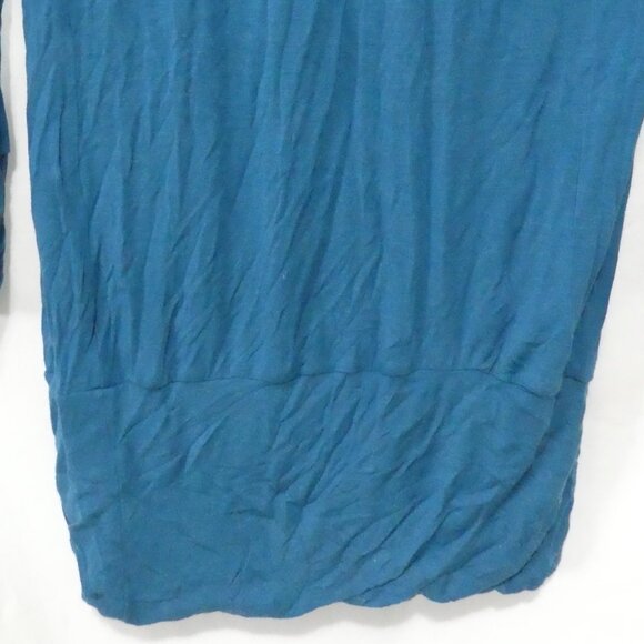 COVET | small | Elegant Blue Cowl Neck Long Sleeve Sweater Dress - Picture 14 of 14